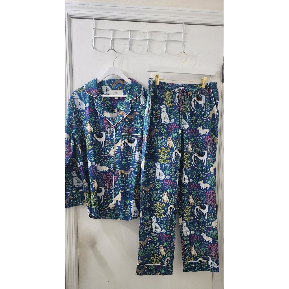 Printfresh Best In Show Dog Organic Cotton Pajama Set Blue XS Long Sleeve Pants